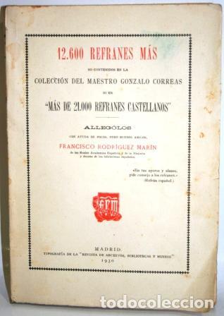 Libros: 12.600 REFRANES M&Aacute;S - RODR&Iacute;GUEZ MAR&Iacute;N, Francisco - Foto 2