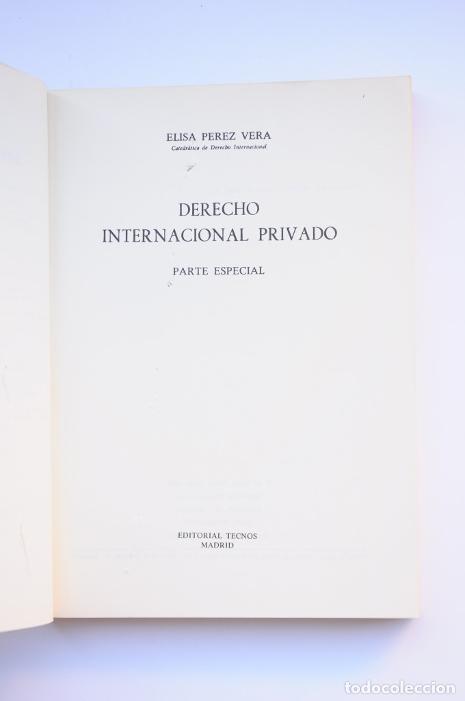 Libros: Derecho internacional privado. Parte especial - P&Eacute;REZ VERA, Elsa - Foto 2