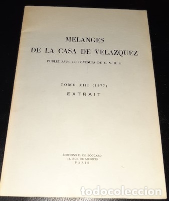 MELANGES DE LA CASA DE VEL&Aacute;ZQUEZ, TOMO XIII (1977), EXTRAIT