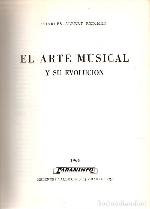 Libros: El arte musical y su evoluci&oacute;n - Reichen, Charles-Albert - Foto 1