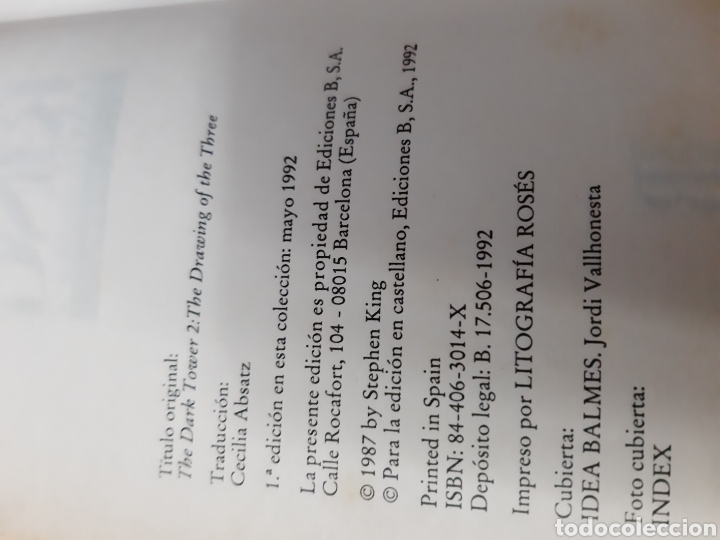 Libros: Libro La torre Oscura, La Invocaci&oacute;n (1&deg; Edici&oacute;n) de Stephen King - Foto 3