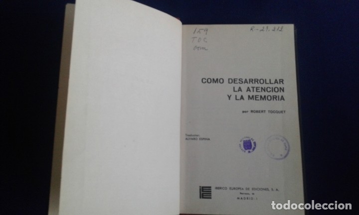 Libros: COMO DESARROLLAR LA ATENCI&Oacute;N Y LA MEMORIA, ROBERT TOCQUET - Foto 1
