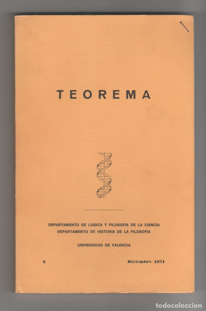Libros: Teorema. Vol. 4, Septiembre 1971. - VV.AA.: - Foto 1