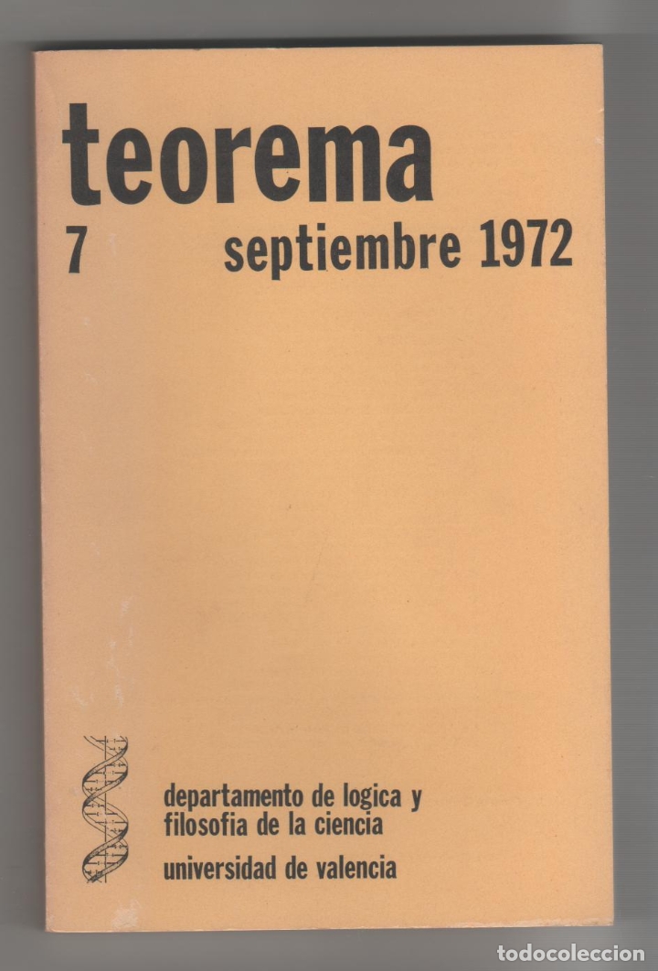 Libros: Teorema. Vol. 7, Septiembre 1972. - VV.AA.: - Foto 1