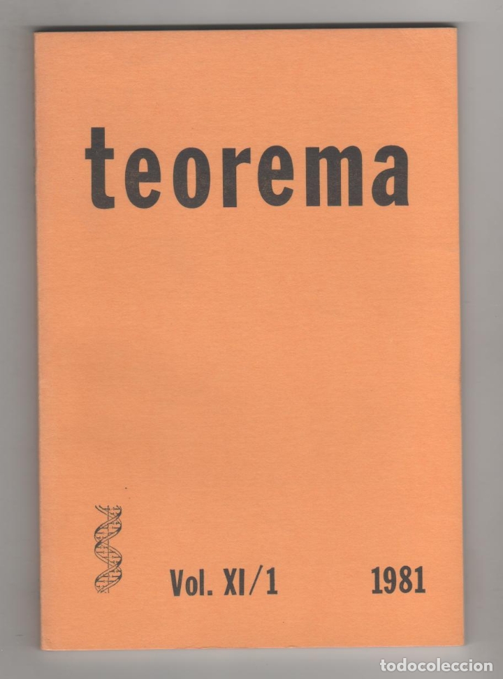 Libros: Teorema. Vol. XI/ 1. 1981. - VV.AA.: - Foto 1