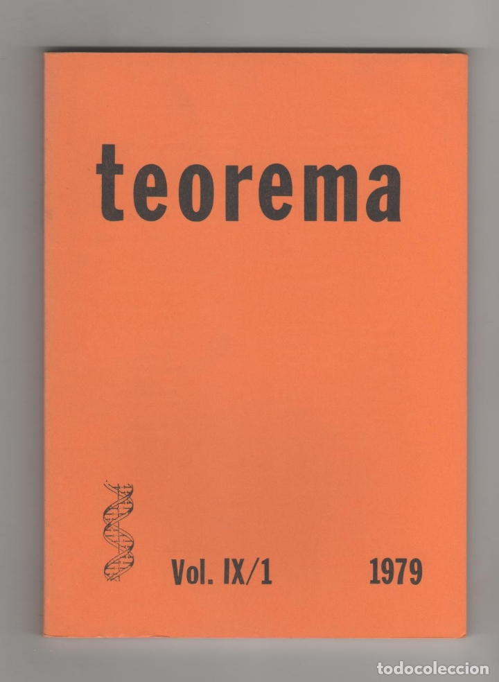 Libros: Teorema. Vol. IX/ 1. 1979. - VV.AA.: - Foto 1