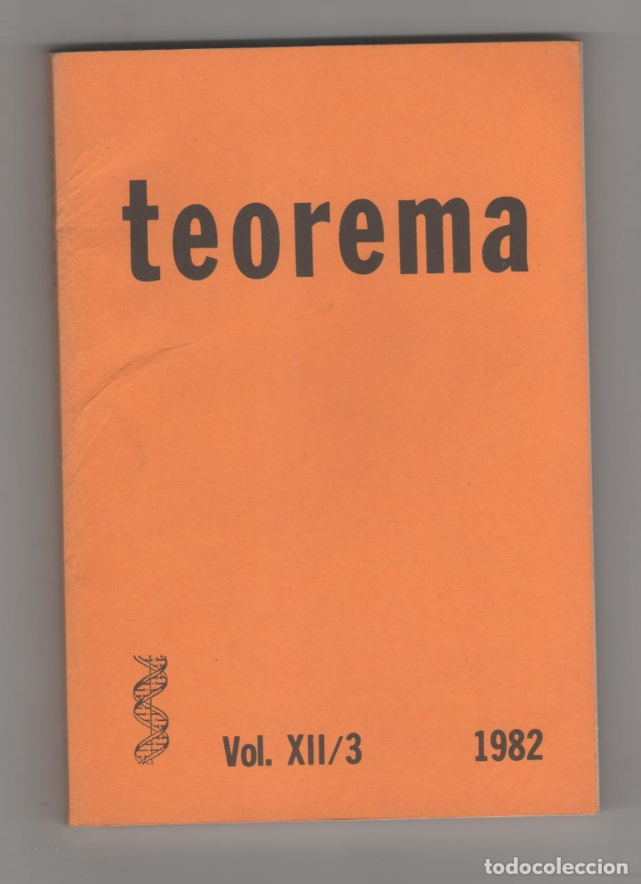 Libros: Teorema. Vol. XII/ 3. 1982. - VV.AA.: - Foto 1