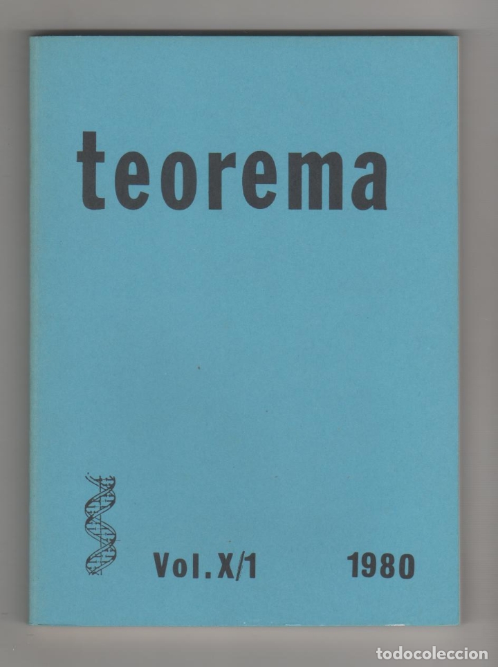 Libros: Teorema. Vol. X/ 1. 1980. - VV.AA.: - Foto 1
