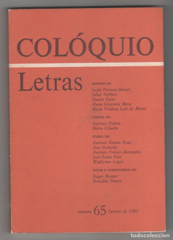 books: Col&oacute;quio Letras. Revista bimestral. N&ordm; 65. Janeiro de 1982. - VV.AA.:
