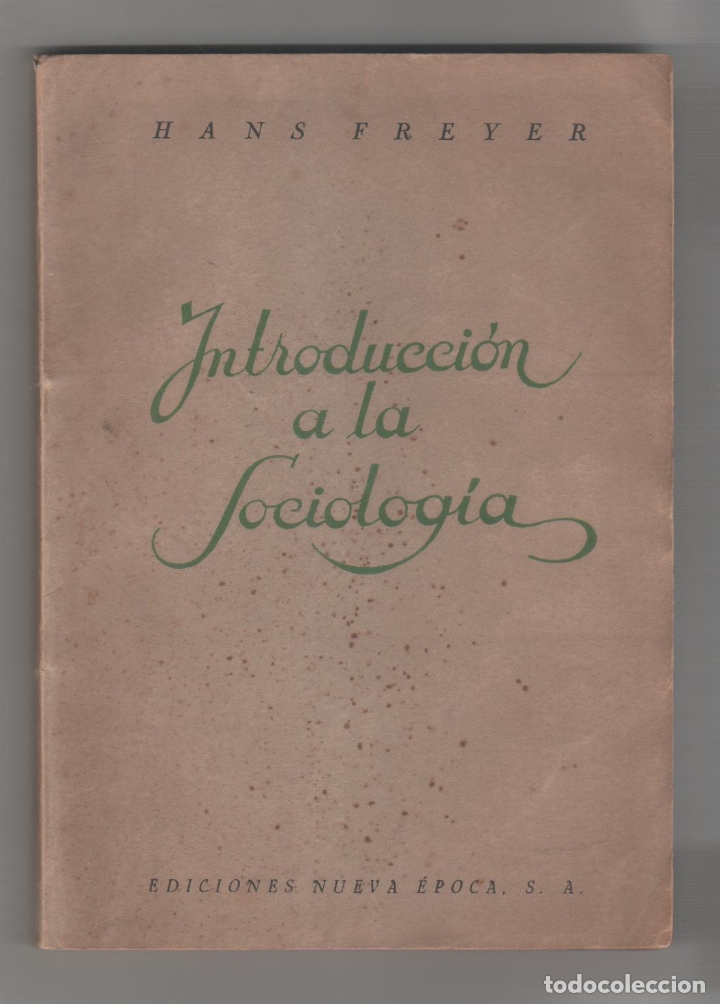Libros: Introducci&oacute;n a la sociolog&iacute;a. - FREYER, Hans: - Foto 1