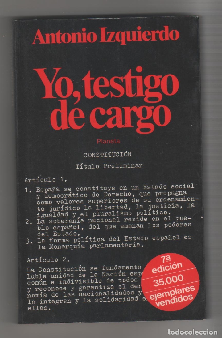 Libros: Yo, testigo de cargo - IZQUIERDO, Antonio - Foto 1