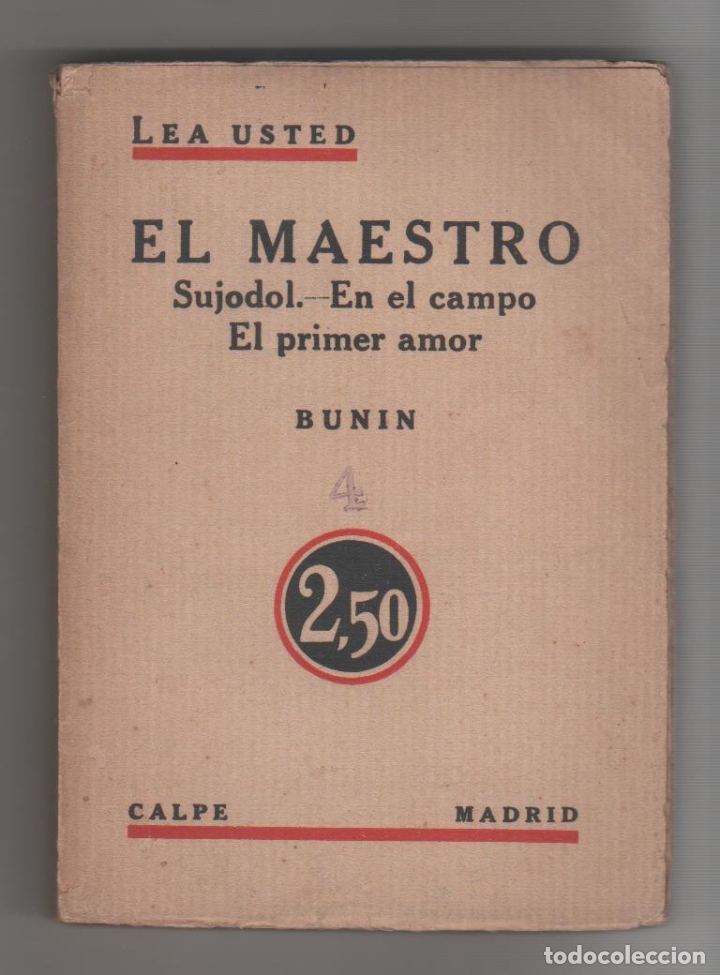 Libros: El maestro. Sujodol. En el campo. El primer amor. - BUNIN, Iv&aacute;n: - Foto 1
