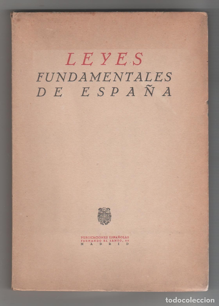 Libros: Leyes fundamentales de Espa&ntilde;a. - Foto 1