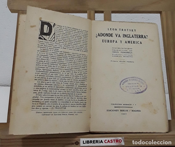 Libros: Adonde va Inglaterra? Europa y Am&eacute;rica - Le&oacute;n Trotsky. - Foto 1
