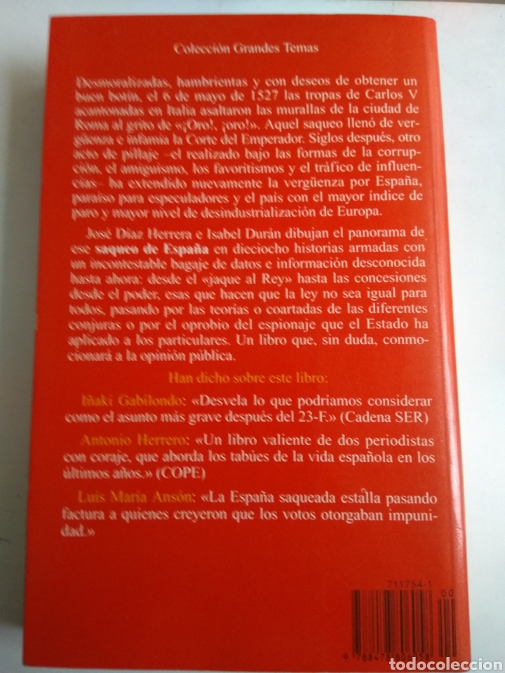 Libros: EL SAQUEO DE ESPA&Ntilde;A/D&Iacute;AZ HERRERA ISABEL DURAN - Foto 3