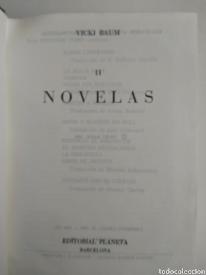 Libros: VICKI BAUM NOVELAS TOMO II - Foto 3