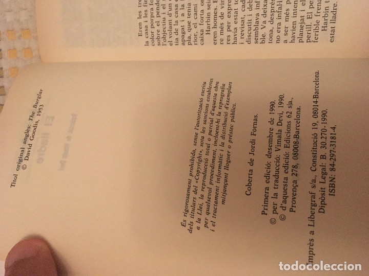 Libros: DAVID GOODIS EL LLADRE 1990 libro kreaten - Foto 3
