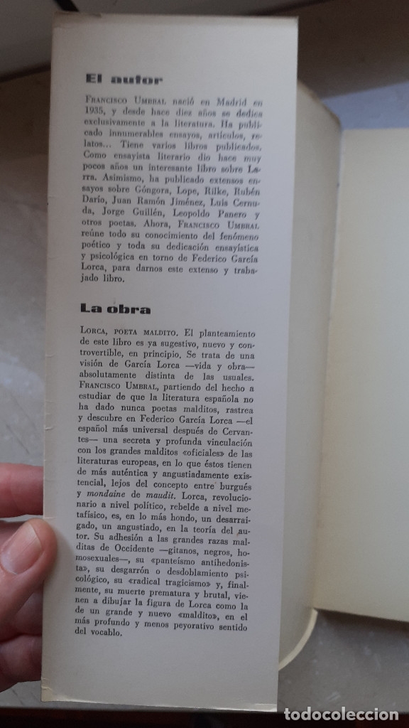 Libros: LORCA, POETA MALDITO. Francisco Umbral. 1968 - Foto 3