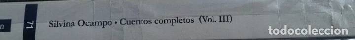 Libros: Ocampo, Silvina - Cuentos Completos Volumen III - 2010 - Foto 1