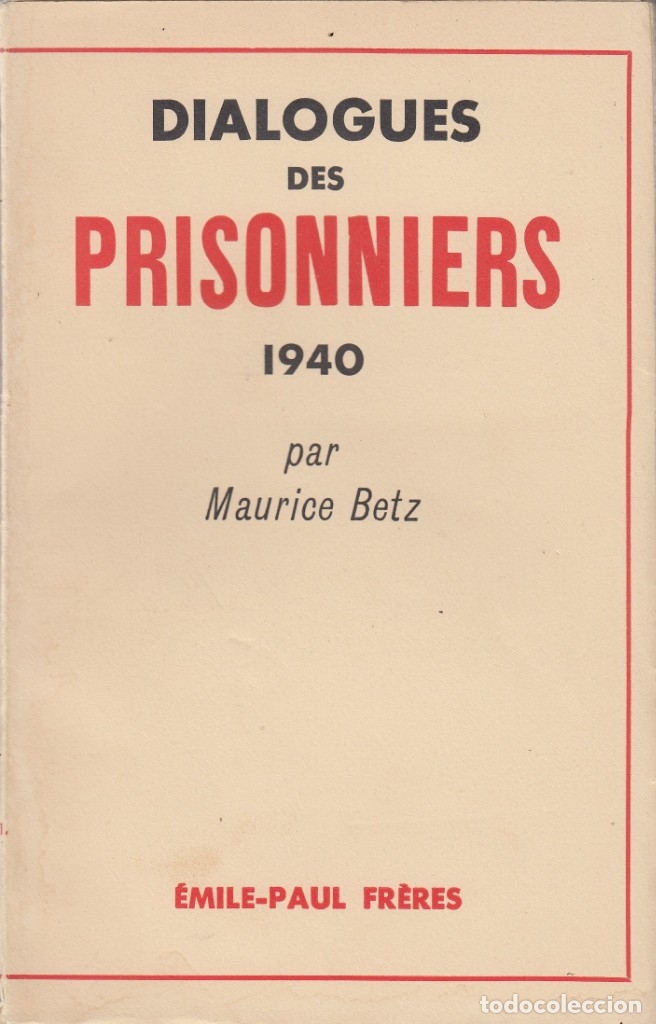 Libros: DIALOGUES DES PRISONNIERS. - AAP - Foto 1