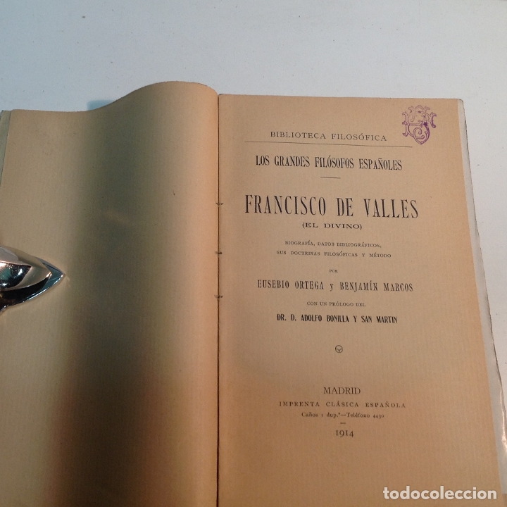 Libros: FRANCISCO DE VALLES (EL DIVINO) ORTEGA, EUSEBIO Y MARCOS, BENJAMIN 1914 - Foto 2