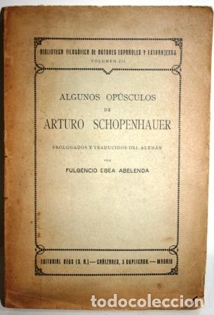 Libros: ALGUNOS OP&Uacute;SCULOS - SCHOPENHAUER, Arturo - Foto 1