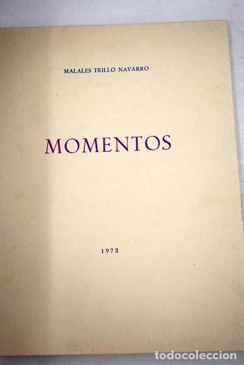 Libros: Momentos.- Trillo Navarro, Malales - Foto 1