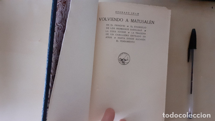 Libros: VOLVIENDO A MATUSALEN. BERNARD SHAW. REENCUADERNADO - Foto 3