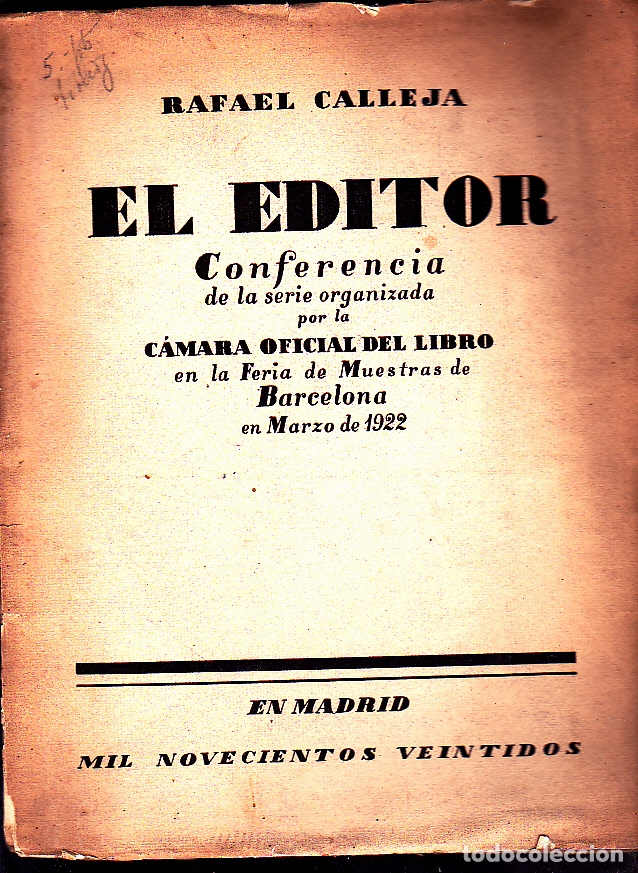 Libros: EL EDITOR. - CALLEJA, Rafael. - Foto 1