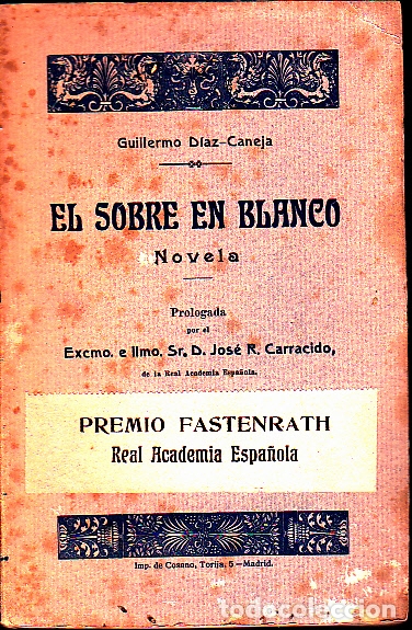 Libros: EL SOBRE EN BLANCO. - DIAZ-CANEJA, Guillermo. - Foto 1