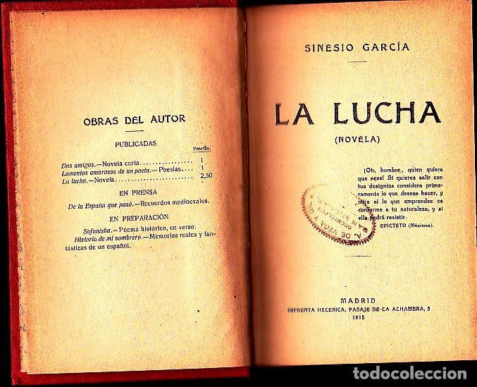 Libros: LA LUCHA. - GARCIA, Sinesio. - Foto 1