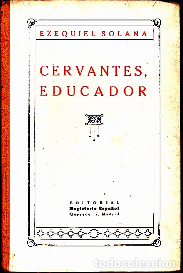 Libros: CERVANTES, EDUCADOR. - SOLANA, Ezequiel. - Foto 1