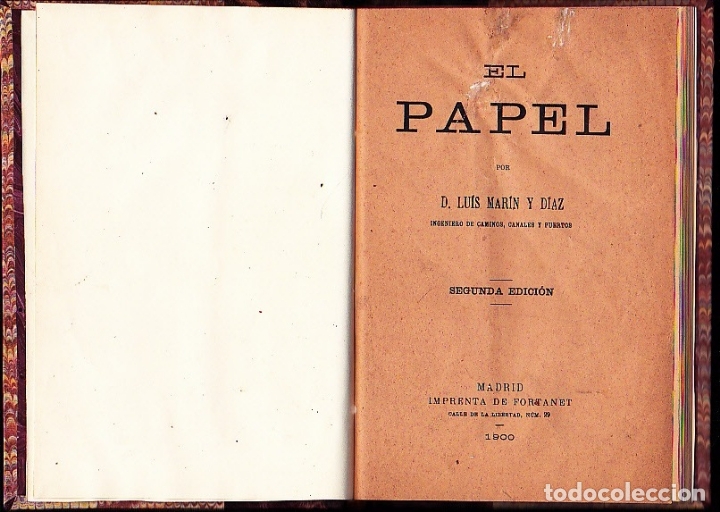Libros: EL PAPEL. - MARIN DIAZ, Luis. - Foto 1