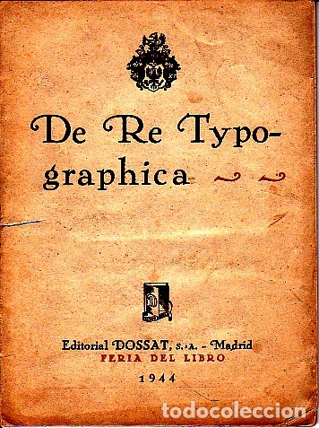 Libros: DE RE TYPOGRAPHICA. - ANONIMO. - Foto 1