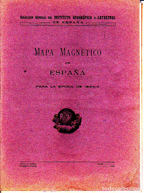 Libros: MAPA MAGNETICO DE ESPA&Ntilde;A PARA LA EPOCA DE 1924,0. - ANONIMO. - Foto 2