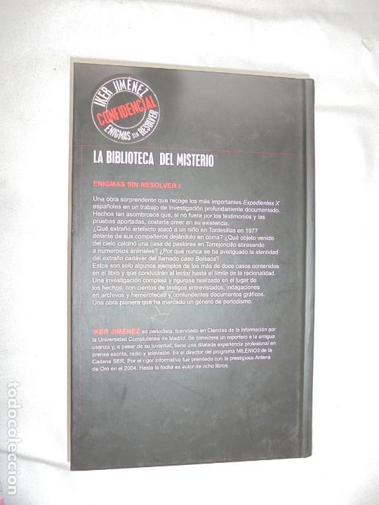 Libros: ENIGMAS SIN RESOLVER I  - IKER JIM&Eacute;NEZ - EDAF 2005. - Foto 2
