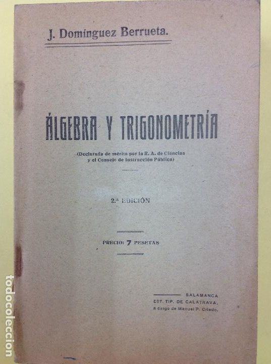 Libros: &Aacute;lgebra y trigonometr&iacute;a J. Dom&iacute;nguez Berrueta - Foto 1