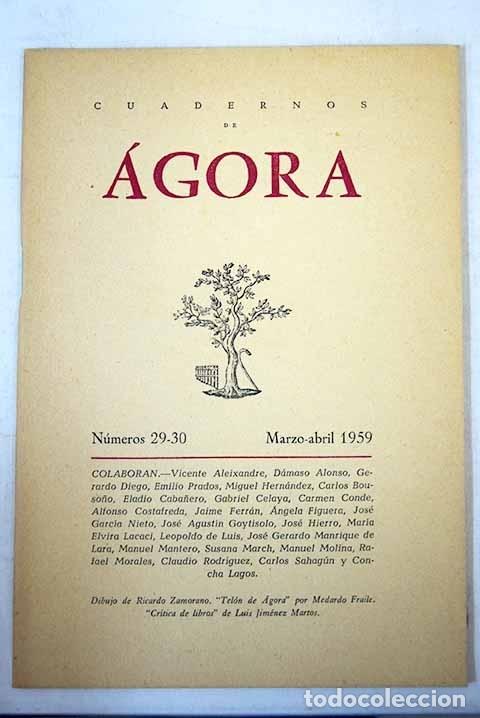 Libros: Cuadernos de &Aacute;gora, N&uacute;meros 29-30, Marzo-Abril 1959 - Foto 1