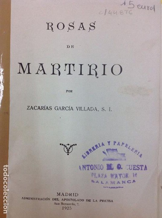 Libros: Rosas de Martirio por Zacar&iacute;as Garc&iacute;a