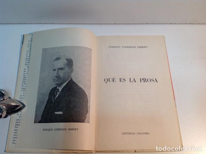 Libros: QUE ES LA PROSA ANDERSON IMBERT ENRIQUE 1958 - Foto 2