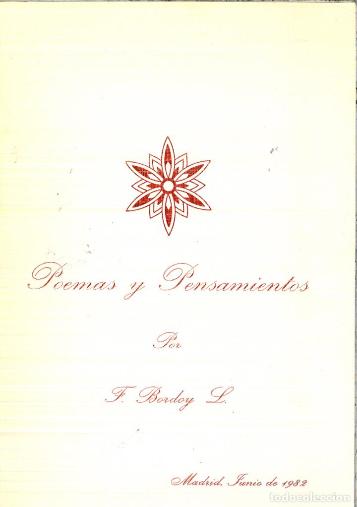 Libros: POEMAS Y PENSAMIENTOS - F. BORDOY - Foto 1