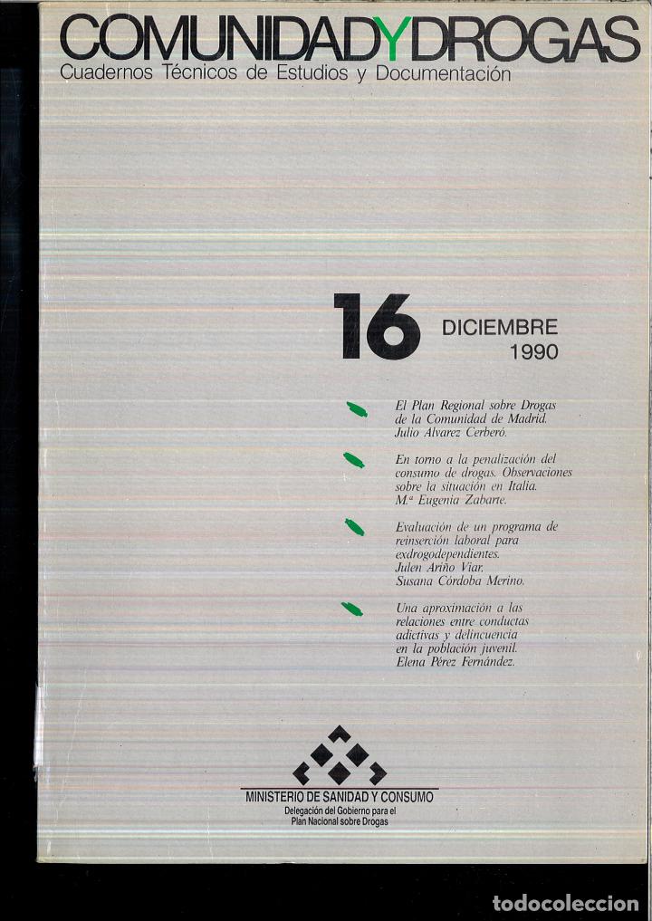 Libros: COMUNIDAD Y DROGAS - CUADERNOS TECNICOS DE ESTUDIO Y DOCUMENTACION N&ordm; 16 - VARIOS - Foto 1