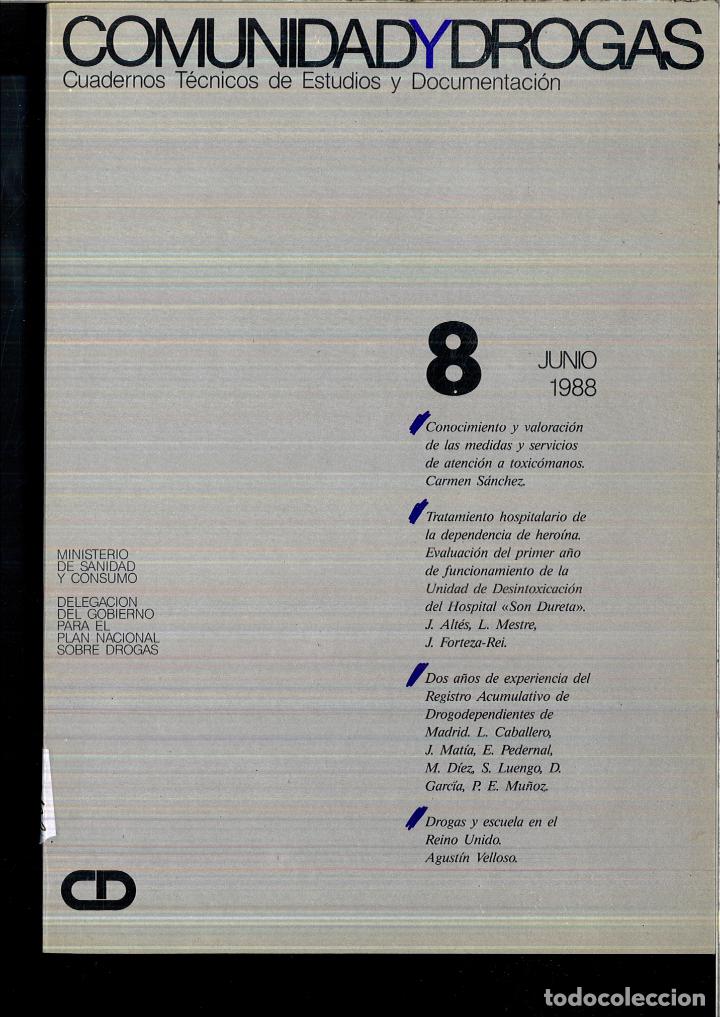 Libros: COMUNIDAD Y DROGAS - CUADERNOS TECNICOS DE ESTUDIO Y DOCUMENTACION N&ordm; 8 - Foto 1