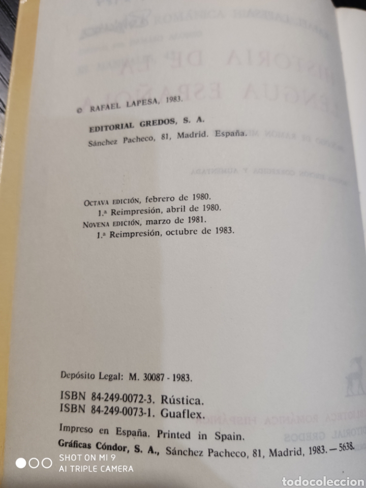 Libros: Historia de la lengua espa&ntilde;ola, Rafael Lapesa - Foto 2