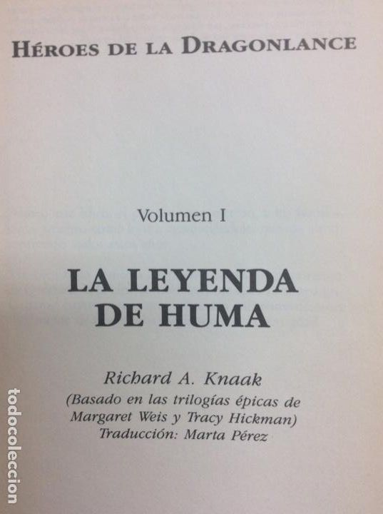 Libros: La leyenda de Huma volumen I richard A. Knaak - Foto 1
