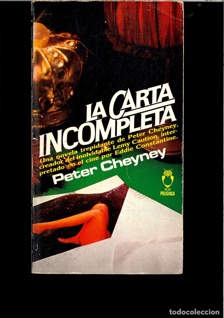 Libros: LA CARTA INCOMPLETA - PETER CHEYNEY - Foto 1