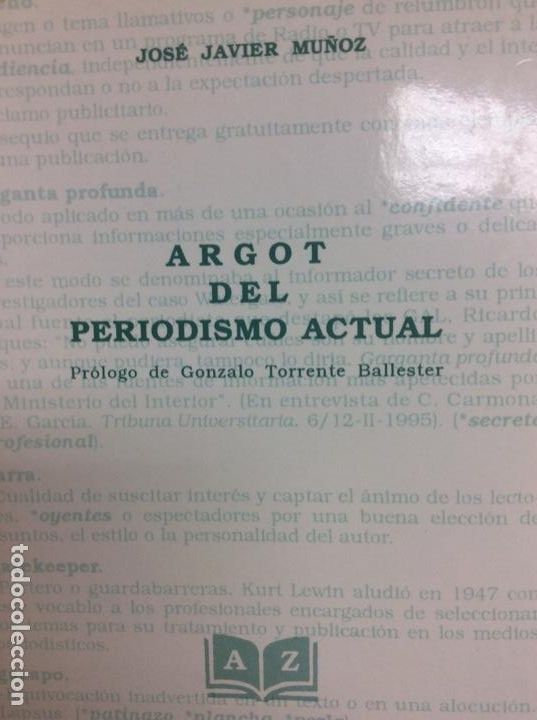 Libros: Argot del periodismo actual Jos&eacute; Javier Mu&ntilde;oz - Foto 1