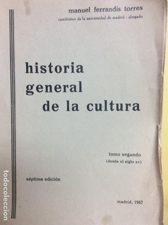 B&uuml;cher: Historia general de  la cultura Tomo II Manuel aferr&aacute;ndoselo Torres