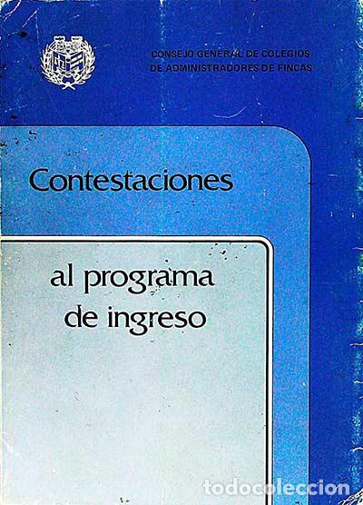 Libros: Contestaciones al programa de ingreso - VVAA - Foto 1