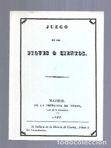 Libros: JUEGO DE LOS PIQUES O CIENTOS (FACSIMIL) - VARIOS - Foto 11